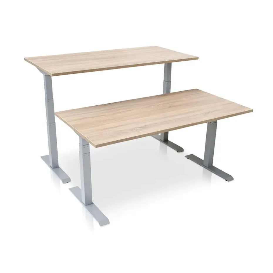 MRC PRO elektrisch ARBO zit-sta bureau - 140x80 cm - midden eiken