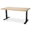 MRC Zit-sta bureau massief eiken blad 180x90 zwart frame NEN-EN 527
