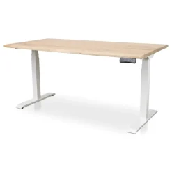 MRC Zit-sta bureau massief boomstam blad 140x80 wit frame NEN-EN 527