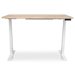 MRC Zit-sta bureau massief boomstam blad 180x90 wit frame NEN-EN 527