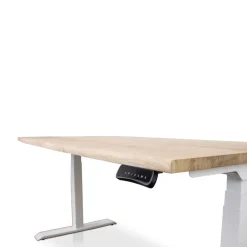 MRC Zit-sta bureau massief boomstam blad 180x90 wit frame NEN-EN 527