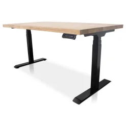 MRC Zit-sta bureau massief eiken blad 120x80 zwart frame NEN-EN 527