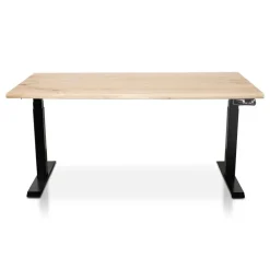MRC Zit-sta bureau massief boomstam blad 180x90 zwart frame NEN-EN 527