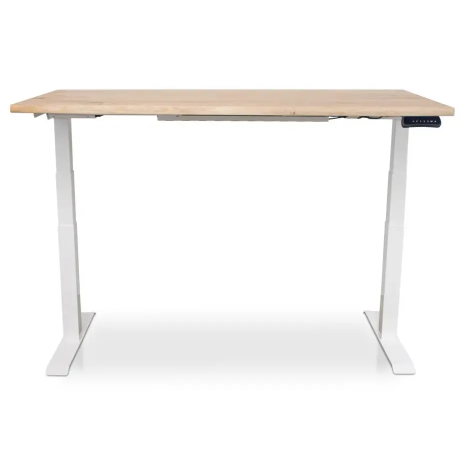 MRC Zit-sta bureau massief boomstam blad 120x80 wit frame NEN-EN 527