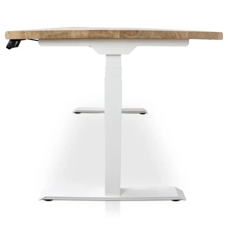 MRC Zit-sta bureau massief boomstam blad 120x80 wit frame NEN-EN 527