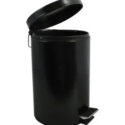 MSV badkamer/toilet pedaalemmer - zwart - 12 liter - 25 x 40 cm