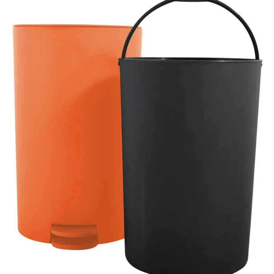 MSV kleine badkamer/toilet pedaalemmer - oranje - 3L - 15 x 27cm
