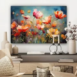 MuchoWow Canvas Schilderij 90x60cm Bloemen Watercolor Kunst