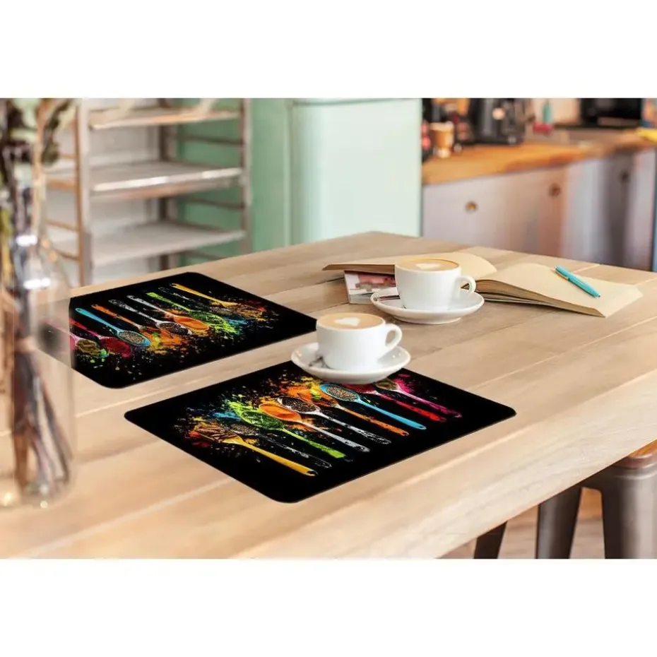 MuchoWow Placemat (6stuks) 45x30cm Lepels Kruiden Modern
