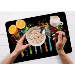 MuchoWow Placemat (6stuks) 45x30cm Lepels Kruiden Modern
