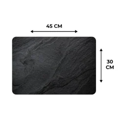 MuchoWow Placemat (6stuks) 45x30cm Beton Zwart Industrieel