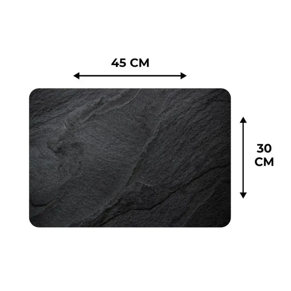MuchoWow Placemat (6stuks) 45x30cm Beton Zwart Industrieel