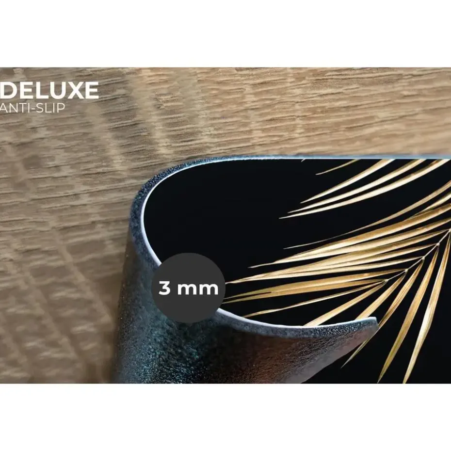 MuchoWow Placemat (6stuks) 45x30cm Bladeren Planten Goud Zwart