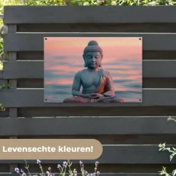 MuchoWow Tuinposter 90x60cm Boeddha Beeld Buddha Water