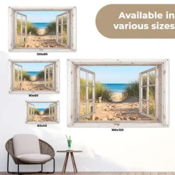 MuchoWow Tuinposter 180x120cm Doorkijk Strand Zee Duinen Zand