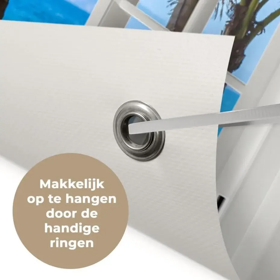 MuchoWow Tuinposter 90x60cm Doorkijk Boom Zee Palmboom