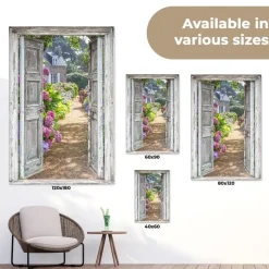 MuchoWow Tuinposter 80x120cm Doorkijk Hortensia Bloemen