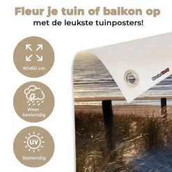 MuchoWow Tuinposter 90x60cm Strand Zee Nederland Duinen Zon