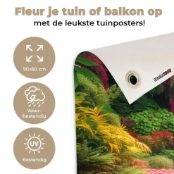 MuchoWow Tuinposter 90x60cm Waterval Natuur Planten Jungle