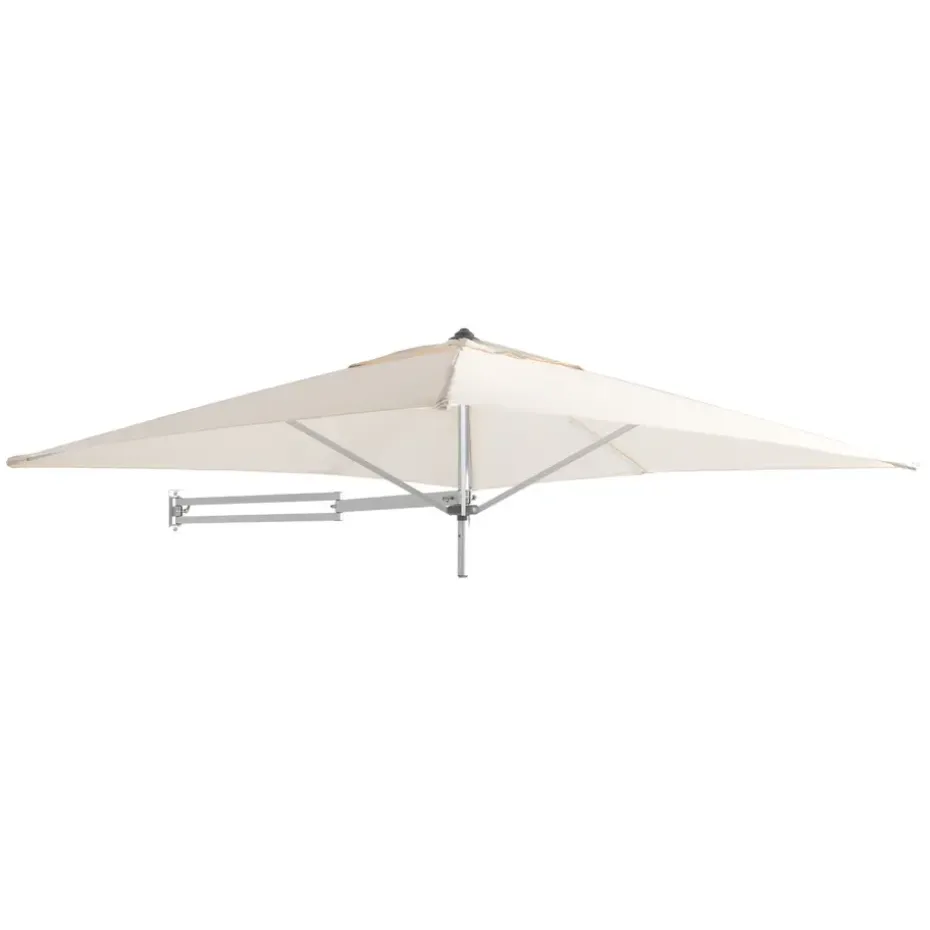 Muurparasol Vierkant - 200x200cm - met muurbevestiging - Ecru - Gebroken wit