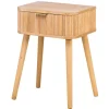Nachtkastje met 1 lade van natuurlijk hout
