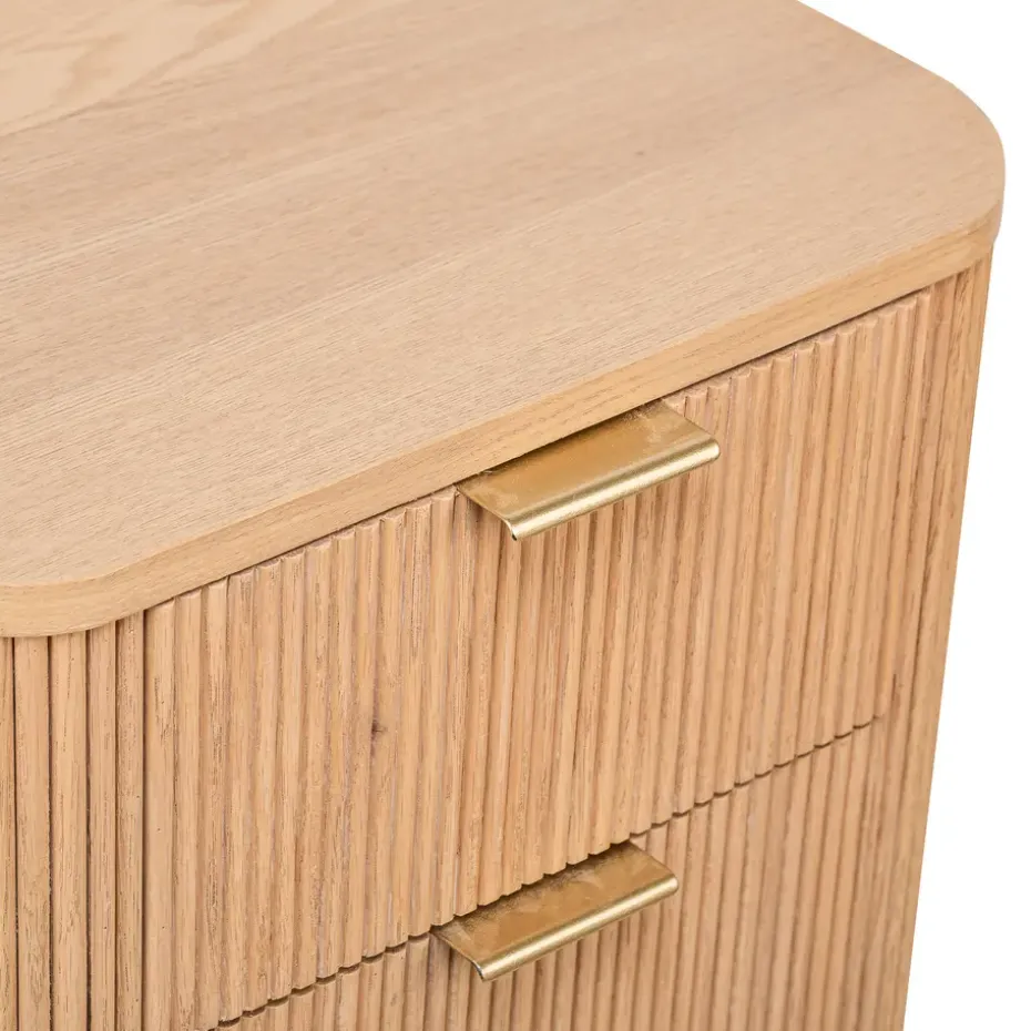 Nachtkastje met 3 laden van natuurlijk hout