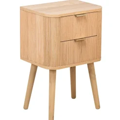 Nachtkastje met 2 laden van natuurlijk hout