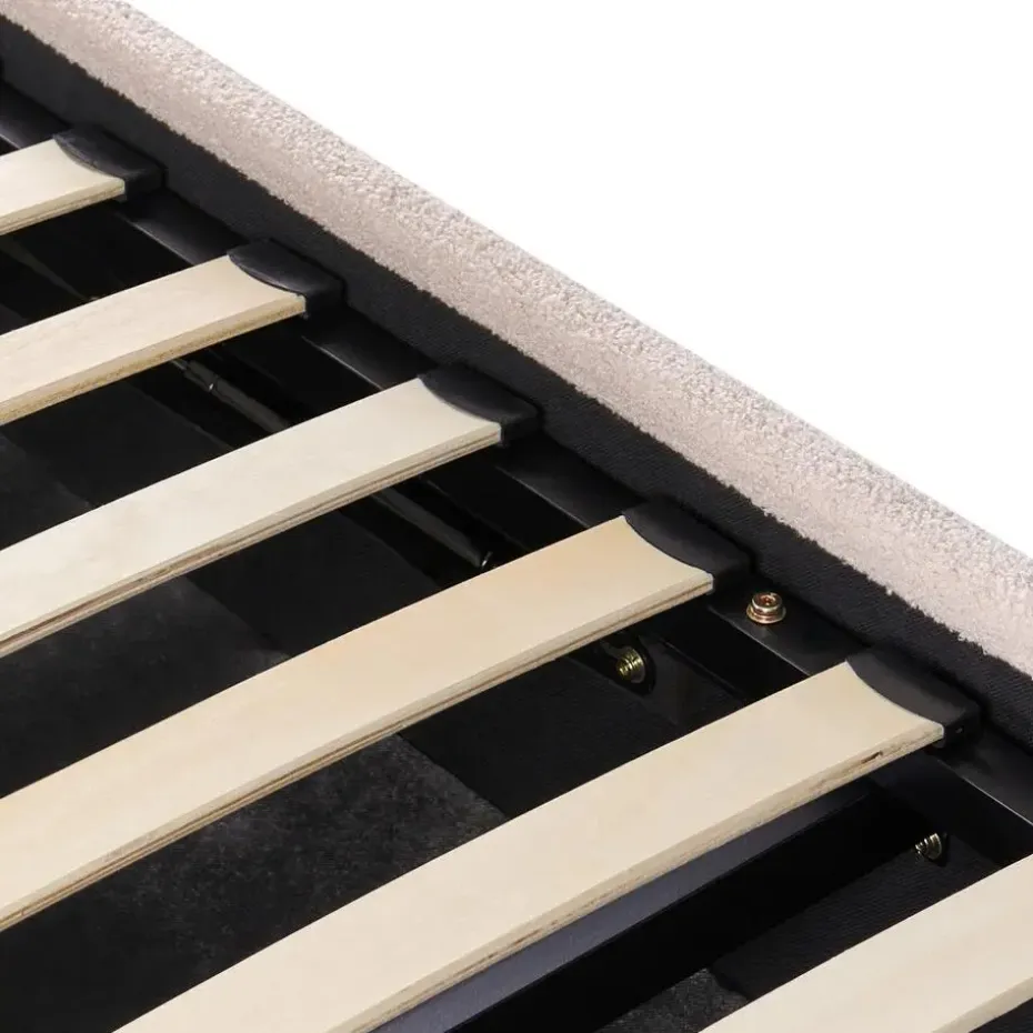 NANTERRE - Bed met opbergruimte - Beige - 140 x 200 cm - Bouclé