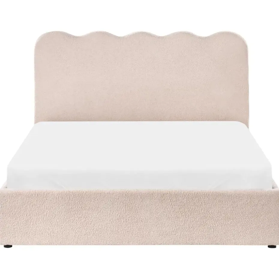 NANTERRE - Bed met opbergruimte - Beige - 140 x 200 cm - Bouclé