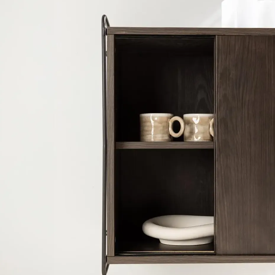 Nest living Marcus Hangende Houten Wandkast Walnoot - 60 x 35 cm