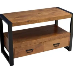 Nobe Interiors TV Meubel Britt 2 lades industrieel 100x45x60cm