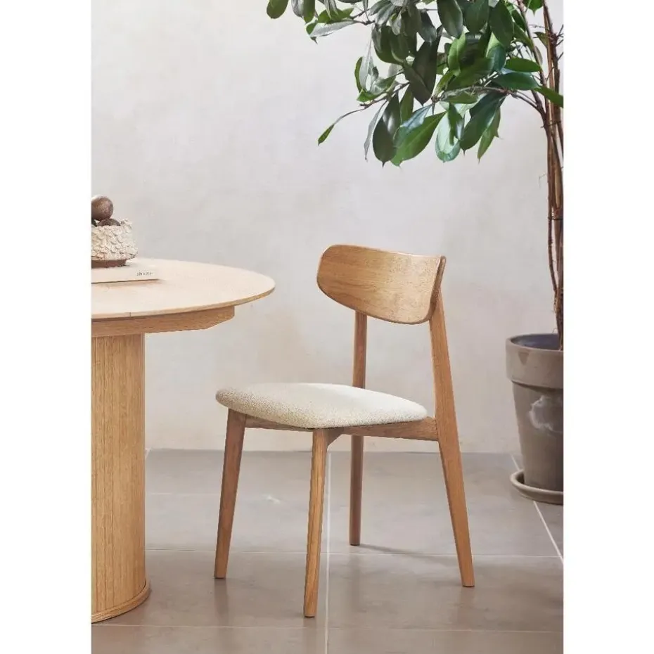 Nordic Home - Elim eetkamerstoel bouclé - naturel