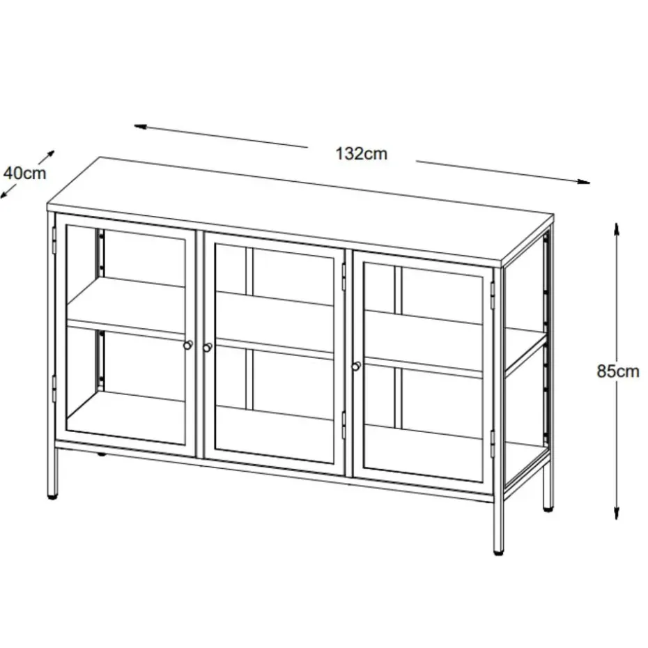 Nordic Home - Ragnar dressoir - 130 cm - zwart