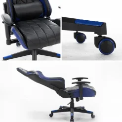 Ocazi Nevada Gaming stoel - Bureaustoel - Zwart/Blauw