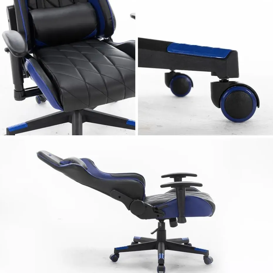 Ocazi Nevada Gaming stoel - Bureaustoel - Zwart/Blauw
