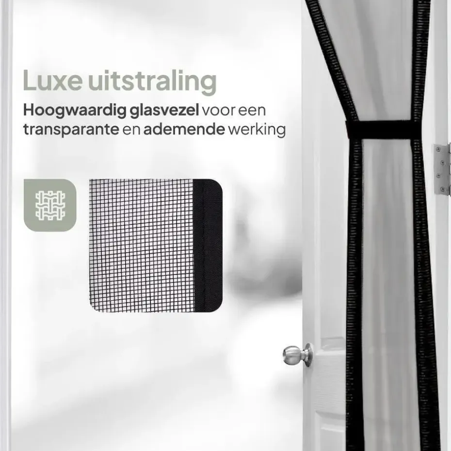 O'DADDY Deurgordijn Deluxe FIBER - Magnetisch Vliegengordijn 85x205 Zwart