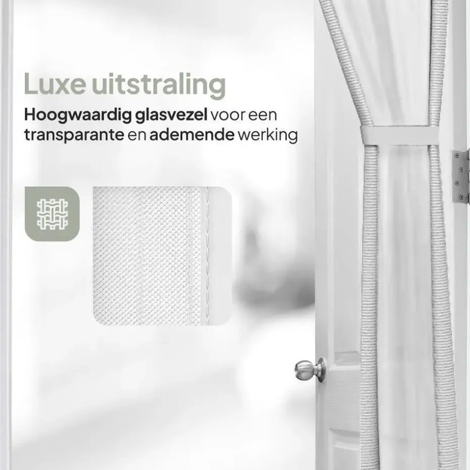 O'DADDY Deurgordijn Deluxe FIBER 92x230 - Magnetisch Vliegengordijn Wit