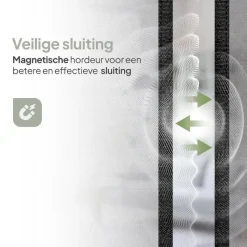 O'DADDY Deurgordijn Deluxe FIBER - Magnetisch Vliegengordijn 150x260 Zwart