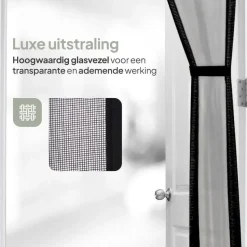 O'DADDY Deurgordijn Deluxe FIBER - Magnetisch Vliegengordijn 150x260 Zwart