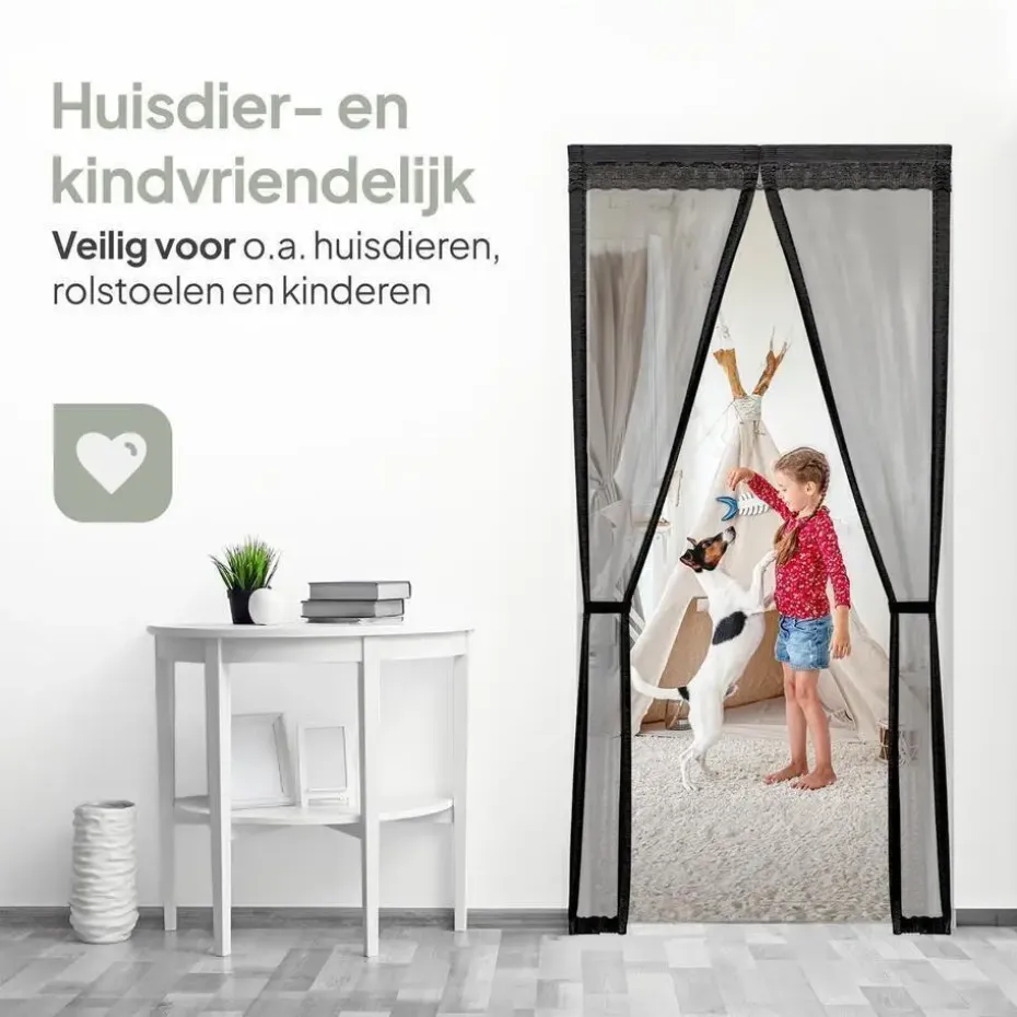 O'DADDY Deurgordijn Deluxe FIBER - Magnetisch Vliegengordijn 100x240 Zwart