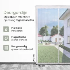 O'DADDY Deurgordijn Deluxe FIBER 140x260 - Magnetisch Vliegengordijn Wit