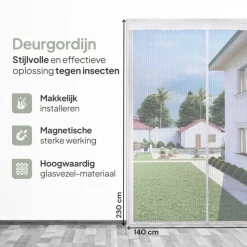 O'DADDY Deurgordijn Deluxe FIBER 140x230 - Magnetisch Vliegengordijn Wit