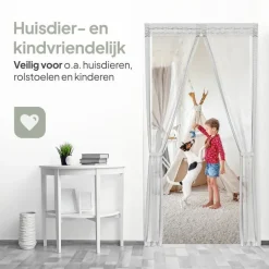 O'DADDY Deurgordijn Deluxe FIBER 100x240 - Magnetisch Vliegengordijn Wit