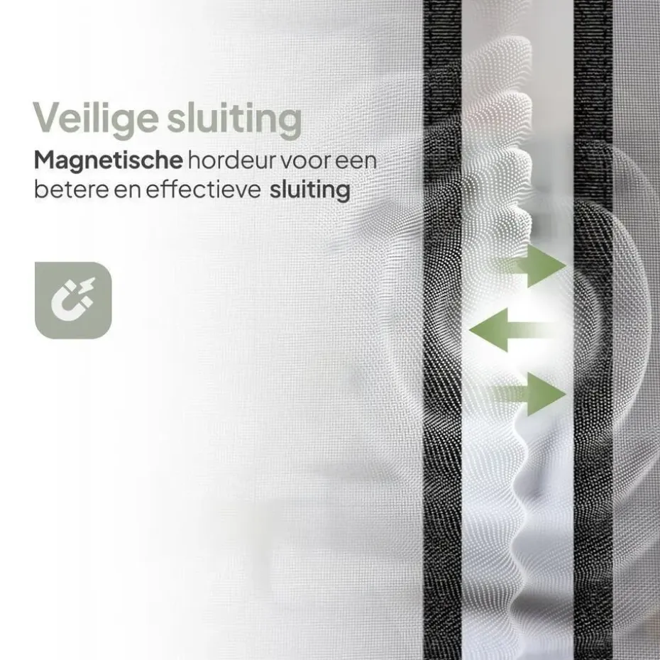 O'DADDY Deurgordijn Deluxe FIBER - Magnetisch Vliegengordijn 100x260 Zwart