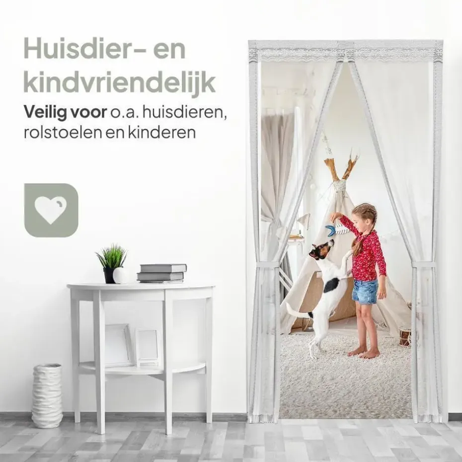 O'DADDY Deurgordijn Deluxe FIBER 85x205 - Magnetisch Vliegengordijn Wit