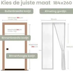 O'DADDY Deurgordijn Deluxe FIBER 184x260 - Magnetisch Vliegengordijn Wit