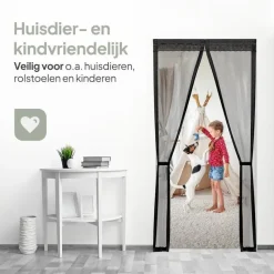 O'DADDY Deurgordijn Deluxe FIBER - Magnetisch Vliegengordijn 100x220 Zwart