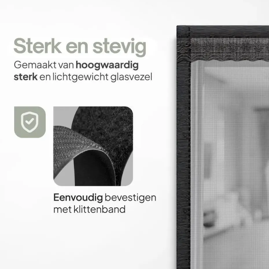 O'DADDY Deurgordijn Deluxe FIBER - Magnetisch Vliegengordijn 100x220 Zwart