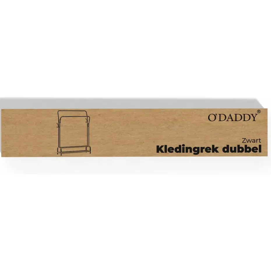 O'DADDY Dubbel Kledingrek met Schoenenrek - Zwart - 110x33x(137-157) cm