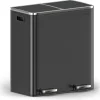 O’DADDY Prullenbak 60L - 2 Vakken - Voetbediening - Soft-Close - Zwart